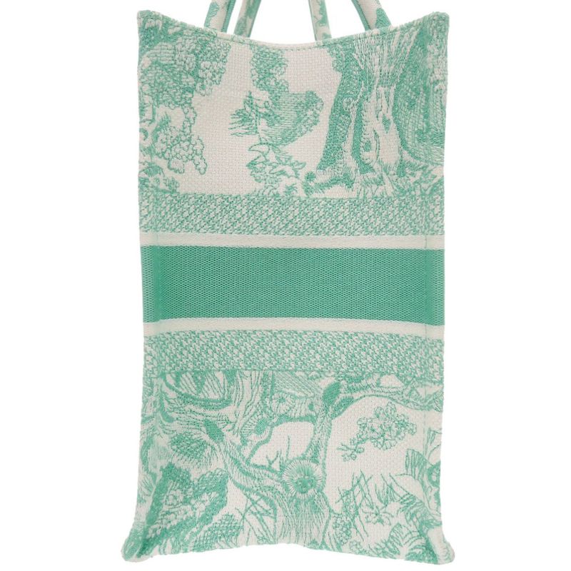 Dior Book Tote Medium Toile de Jouy Embroidered Canvas Mint Green Bag 1420 — view 5