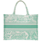 Dior Book Tote Medium Toile de Jouy Embroidered Canvas Mint Green Bag 1420 — view 4