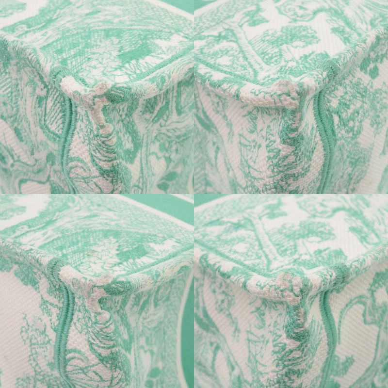 Dior Book Tote Medium Toile de Jouy Embroidered Canvas Mint Green Bag 1420 — view 8