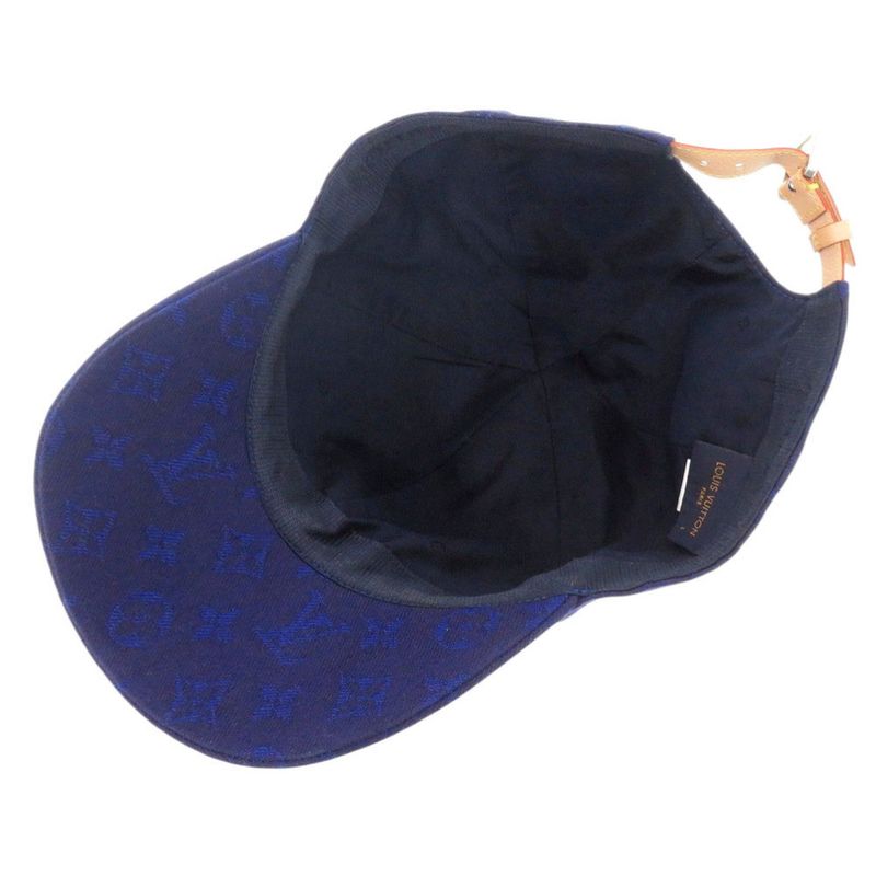 Louis Vuitton Cap Monogram Essential Size L Cotton Blue Hat — view 6