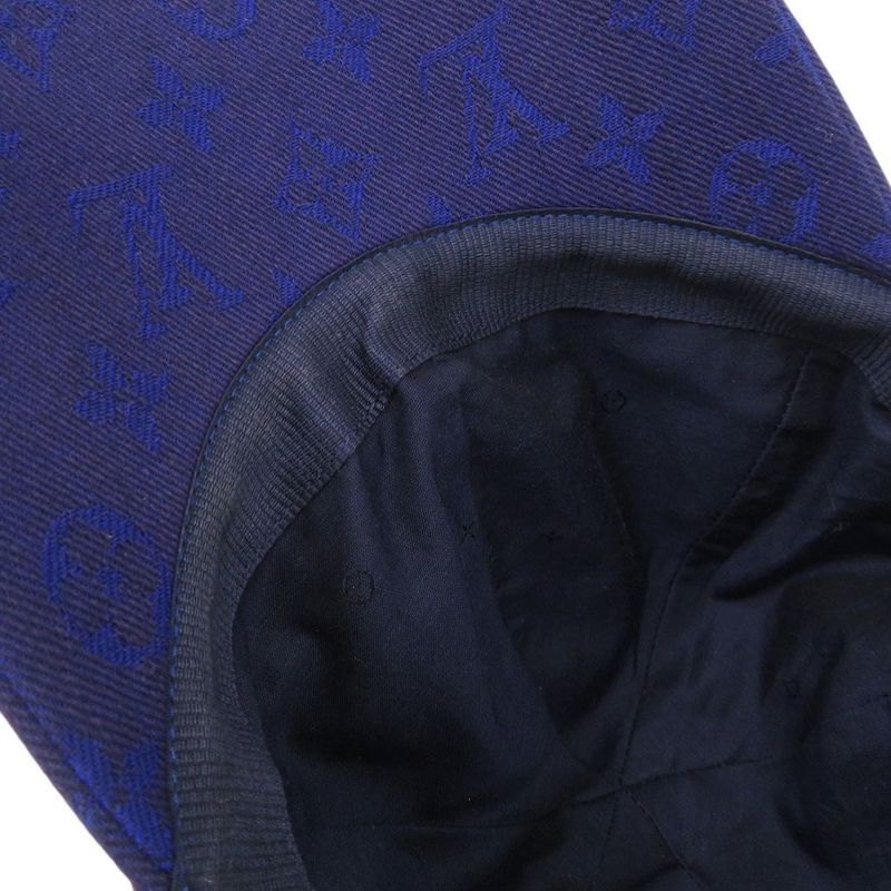 Louis Vuitton Cap Monogram Essential Size L Cotton Blue Hat — view 9