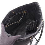 Prada Tote Bag Logo Jacquard 1 Bg158 Black Canvas Leather — view 4