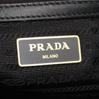 Prada Tote Bag Logo Jacquard 1 Bg158 Black Canvas Leather — view 5