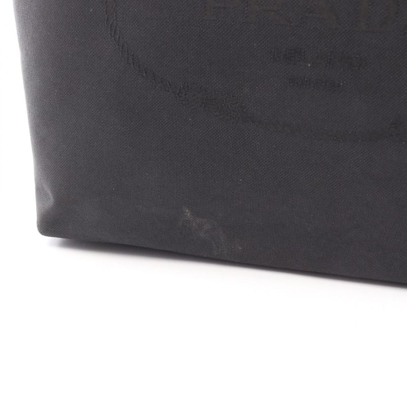 Prada Tote Bag Logo Jacquard 1 Bg158 Black Canvas Leather — view 9