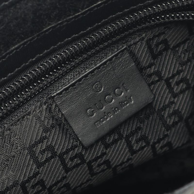 Gucci Shoulder Bag 27639 Black Canvas Leather — view 5