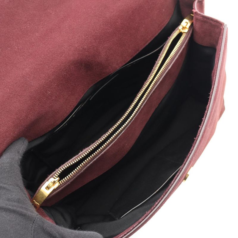 Saint Laurent Paris Handbag Sac Music Red Suede Leather 2-Way — view 5