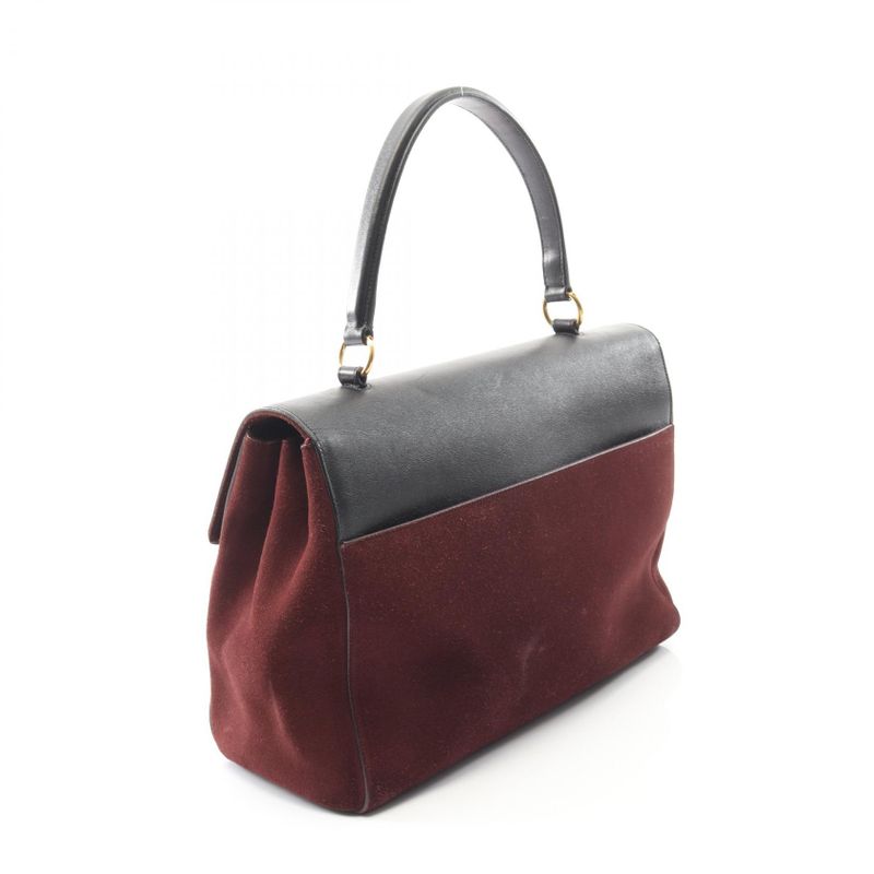 Saint Laurent Paris Handbag Sac Music Red Suede Leather 2-Way — view 4