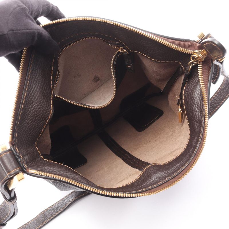 Loewe Shoulder Bag Dark Brown Leather — view 4