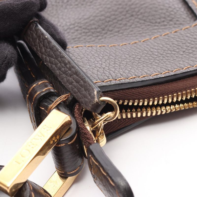 Loewe Shoulder Bag Dark Brown Leather — view 9