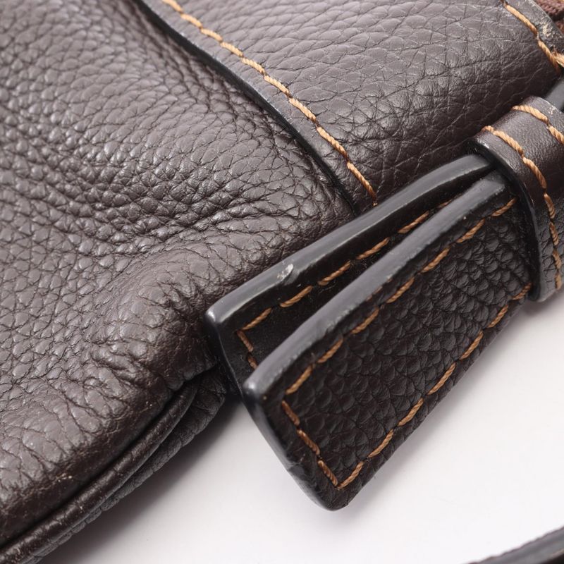 Loewe Shoulder Bag Dark Brown Leather — view 7