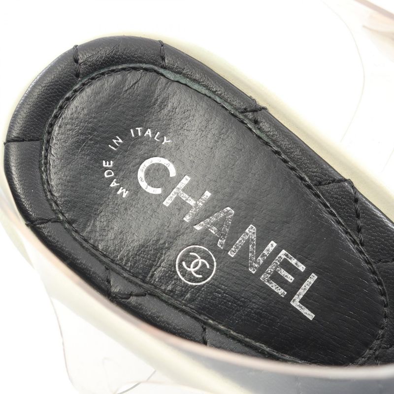 Chanel Sandals Coco Mark Rhinestone Black — view 5