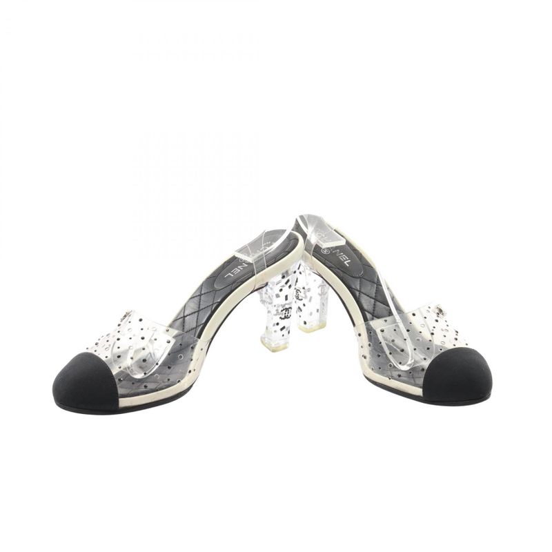 Chanel Sandals Coco Mark Rhinestone Black — view 3