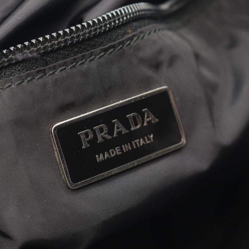 Prada Tote Bag Black Nylon Triangle Logo — view 5