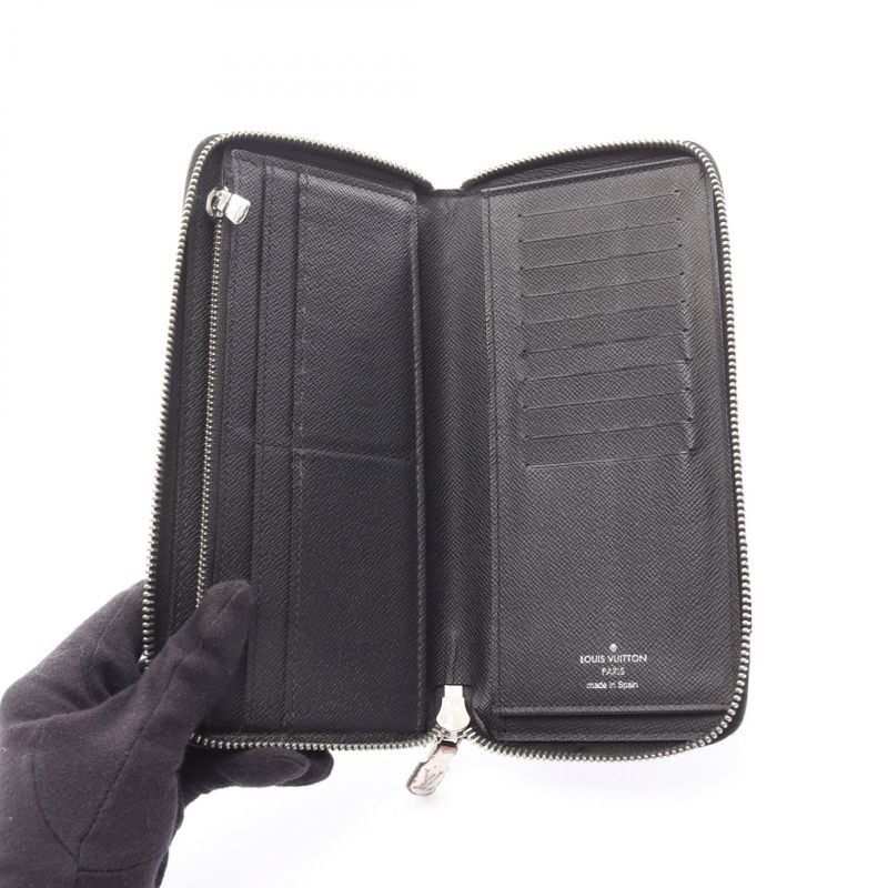 Louis Vuitton Round Long Wallet Zippy Vertical Ardoise Leather — view 3
