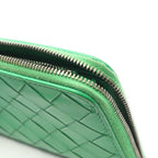 Bottega Veneta Round Long Wallet Intrecciato Green Leather — view 8