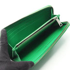 Bottega Veneta Round Long Wallet Intrecciato Green Leather — view 3