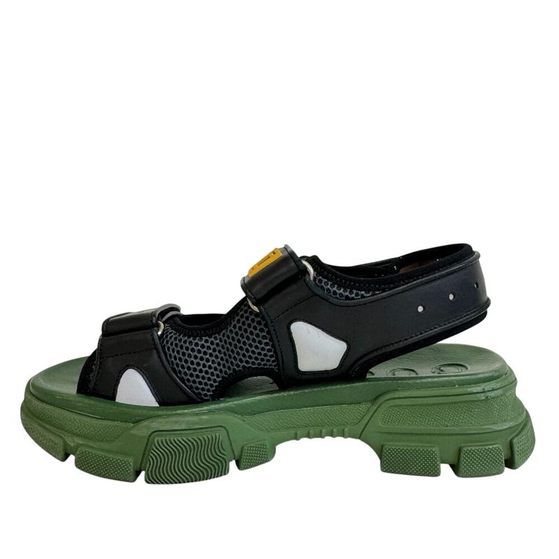 Gucci Logo Mesh Flashtrek Sandals Black — view 2