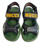 Gucci Logo Mesh Flashtrek Sandals Black — view 4