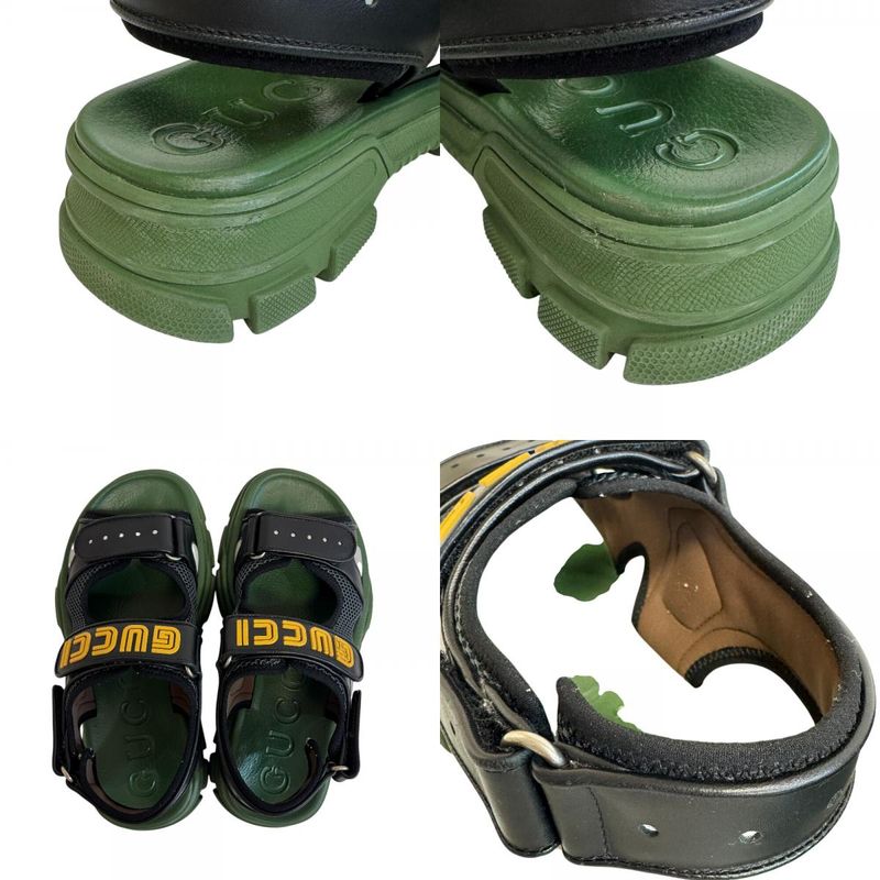 Gucci Logo Mesh Flashtrek Sandals Black — view 8