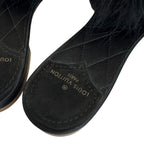 Louis Vuitton Logo Fa-vijou Marilyn Satin Sandals Black — view 7