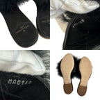 Louis Vuitton Logo Fa-vijou Marilyn Satin Sandals Black — view 8