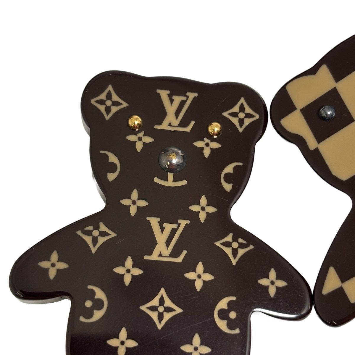 Louis Vuitton Teddy Bear Brooch Monogram Damier Brown Broche Nunure Limited — view 4