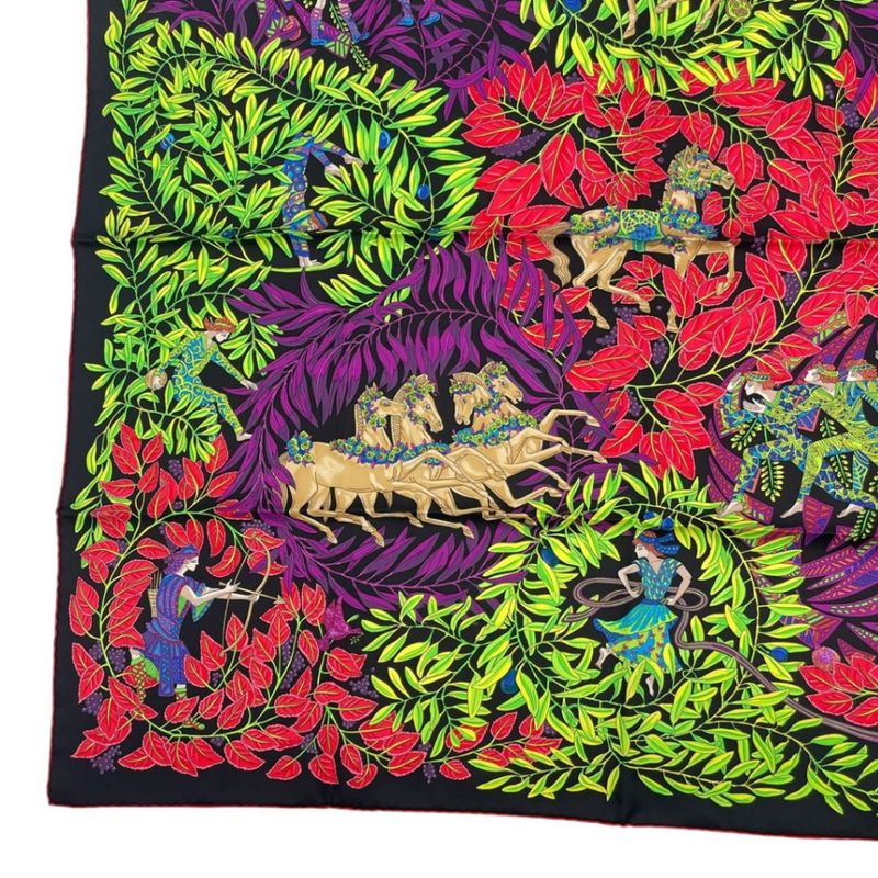 Hermes Carre 90 Silk Scarf LA Promenade de Platon Plato's Journey Purple — view 5