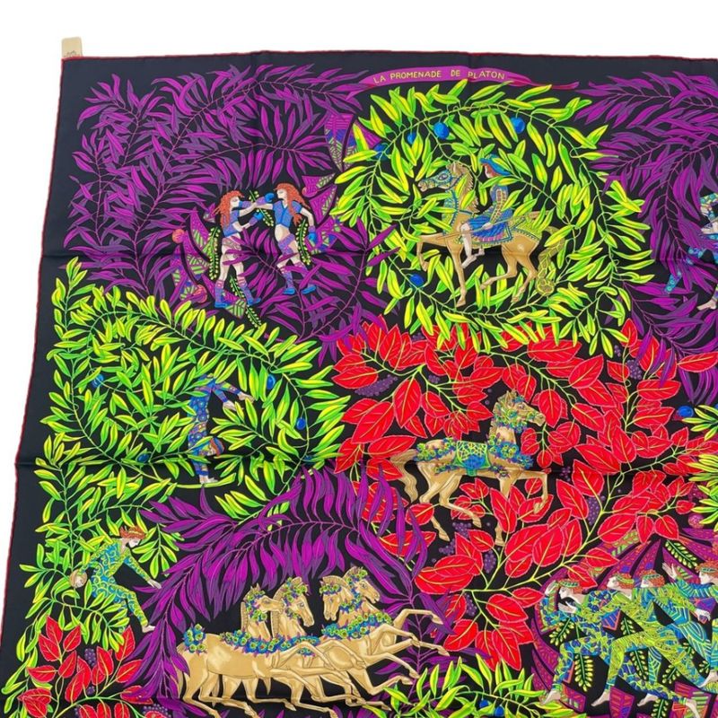 Hermes Carre 90 Silk Scarf LA Promenade de Platon Plato's Journey Purple — view 3