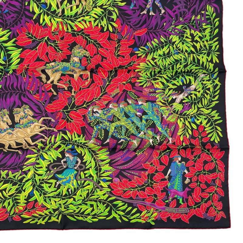 Hermes Carre 90 Silk Scarf LA Promenade de Platon Plato's Journey Purple — view 6