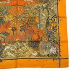 Hermes Scarf Carre 90 Jardins D'hiver Winter Garden 100% Silk Orange — view 6