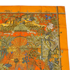 Hermes Scarf Carre 90 Jardins D'hiver Winter Garden 100% Silk Orange — view 4