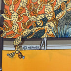 Hermes Scarf Carre 90 Jardins D'hiver Winter Garden 100% Silk Orange — view 7