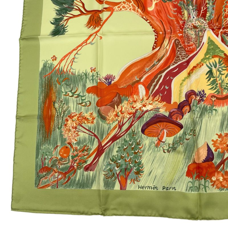 Hermes Scarf Carre 90 Kuggor Tree Fashion Silk Green Box — view 5