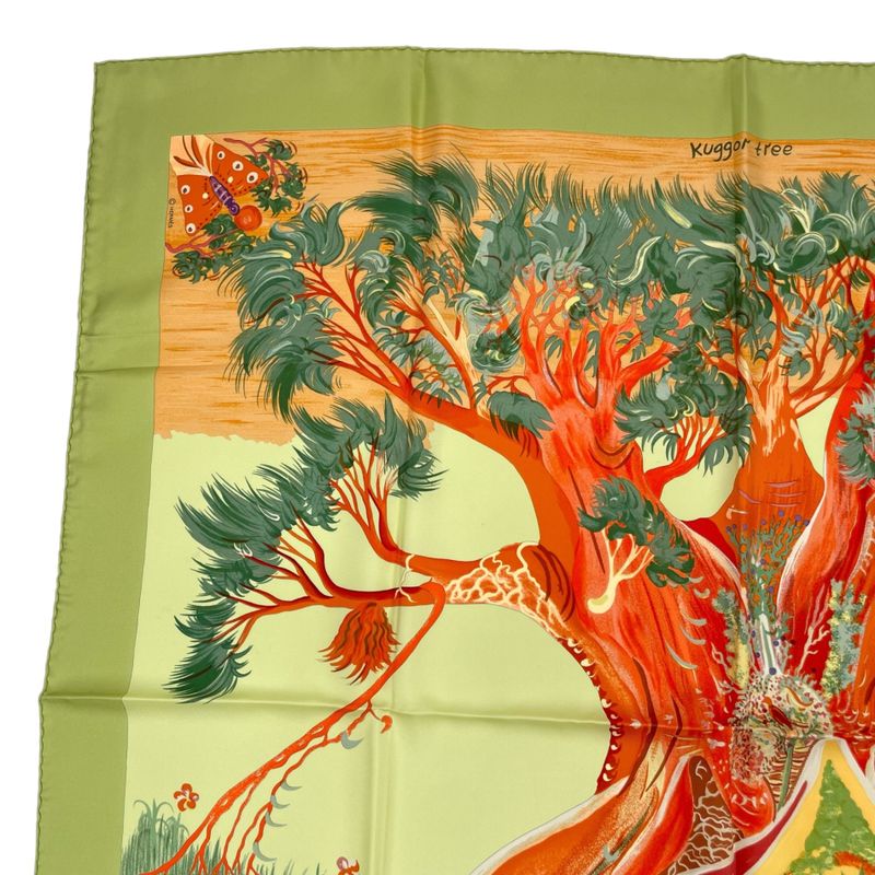 Hermes Scarf Carre 90 Kuggor Tree Fashion Silk Green Box — view 3