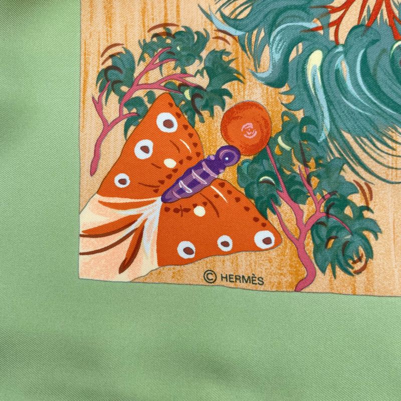 Hermes Scarf Carre 90 Kuggor Tree Fashion Silk Green Box — view 8