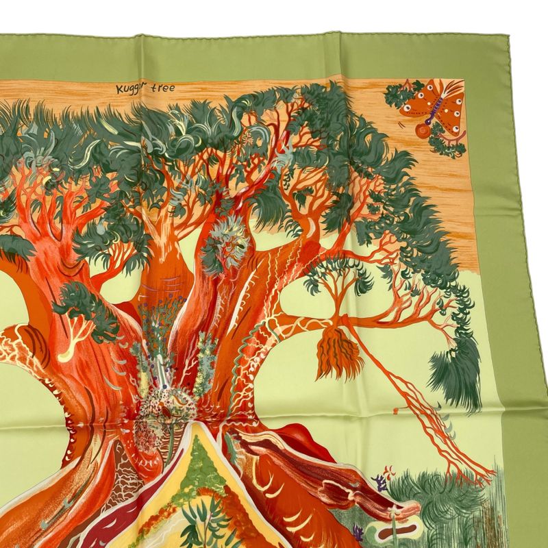 Hermes Scarf Carre 90 Kuggor Tree Fashion Silk Green Box — view 4