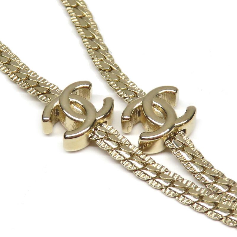 Chanel Coco Mark Long Necklace Gold Abe260 Accessories — view 4