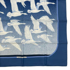 Hermes Carre 90 Scarf Migratory Bird 100% Silk Blue — view 6