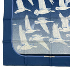 Hermes Carre 90 Scarf Migratory Bird 100% Silk Blue — view 5