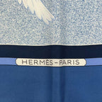 Hermes Carre 90 Scarf Migratory Bird 100% Silk Blue — view 7