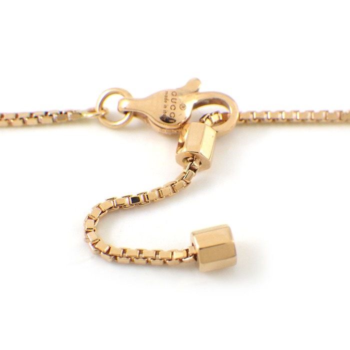 Gucci Bracelet Link To Love Logo Bar Venetian Chain 18K Pink Gold 16 — view 3