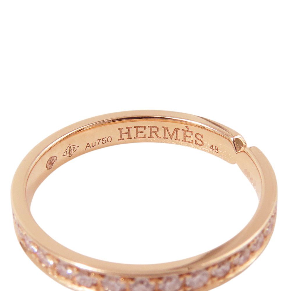 Hermes Ring Kelly Diamond Total 18K Pink Gold 48 — view 8