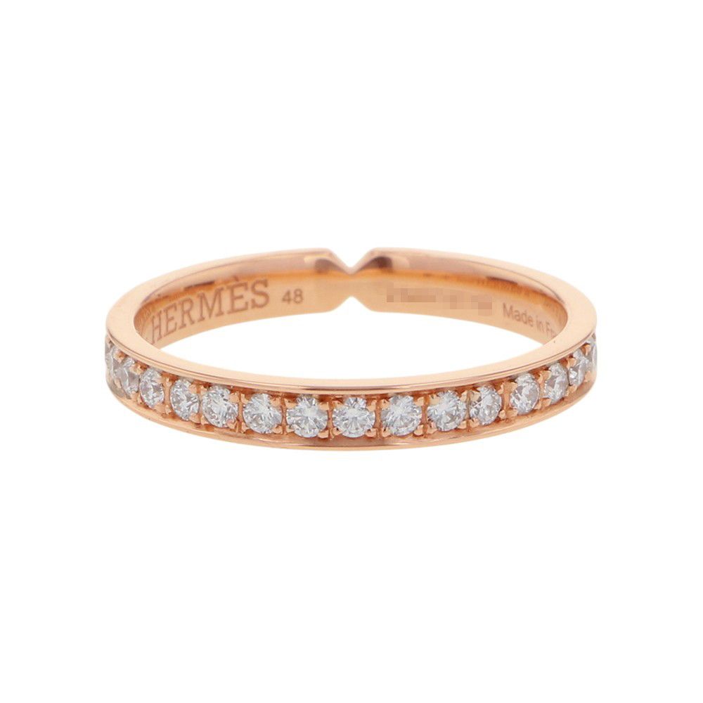 Hermes Ring Kelly Diamond Total 18K Pink Gold 48 — view 4