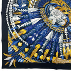 Hermes Carre 90 Danse Pacifique 100% Silk Blue — view 6