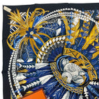 Hermes Carre 90 Danse Pacifique 100% Silk Blue — view 4