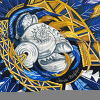 Hermes Carre 90 Danse Pacifique 100% Silk Blue — view 8
