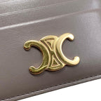 Celine Card Case Triomphe Holder 10 L833 dpv.10 bl Shiny Calfskin Logo — view 6