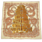 Hermes Carre 90 LES Rivieres de Babel River Of Scarf 100% Silk Beige — view 2