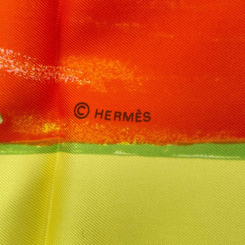 Hermes Carre 90 Smiles In Third Millenary Scarf Silk Red — view 8