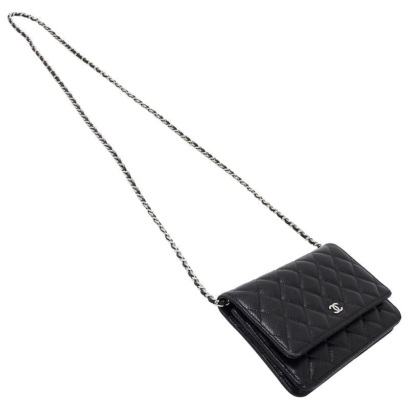 Chanel Wallet Quilted Shoulder Chain Caviar Leather — view 4